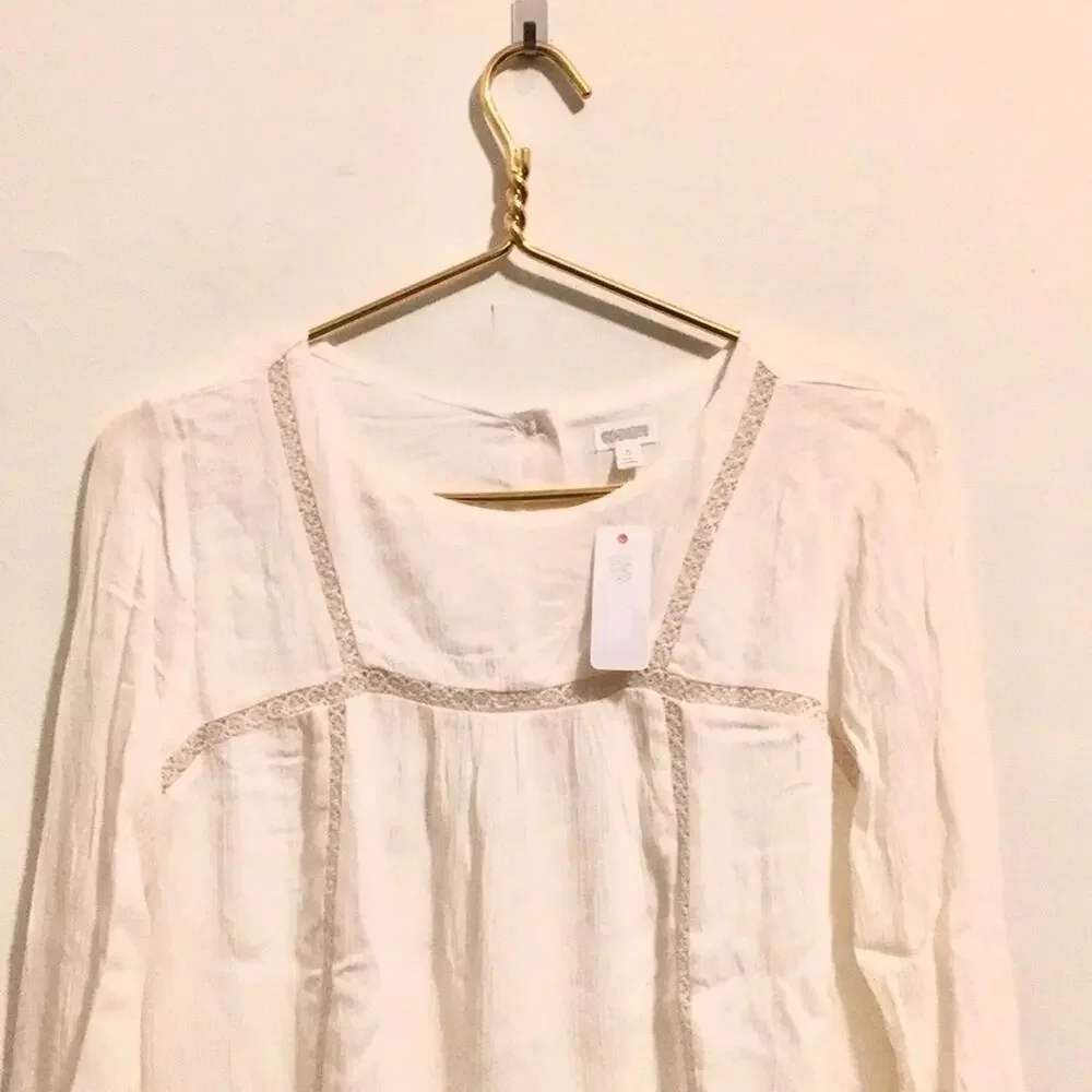 Gymboree top Girl sz XL/14 NWT butter  long sleeve